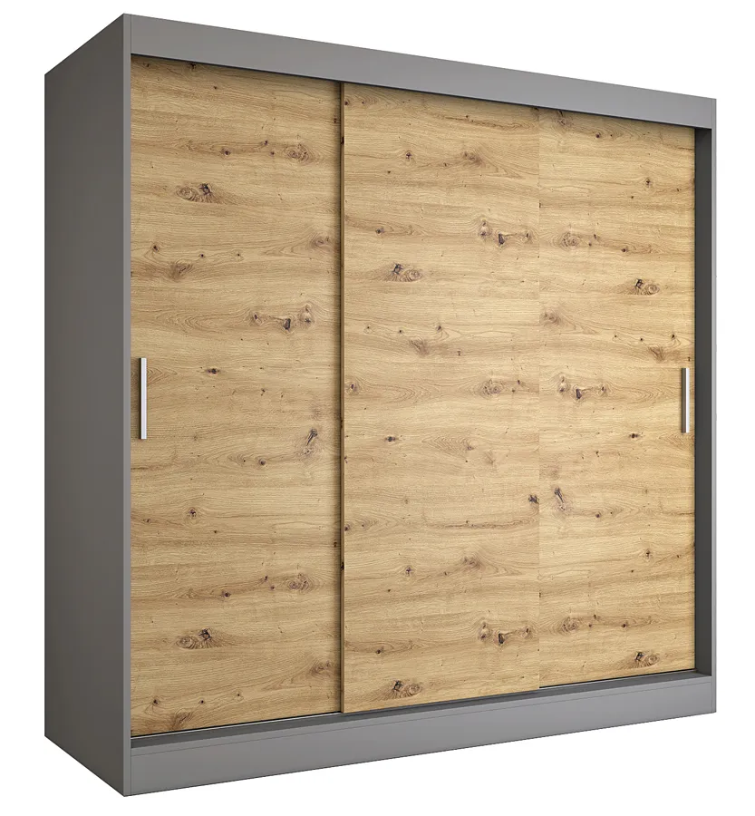 Szafa przesuwna 200 cm antracyt + dąb artisan F5-W16