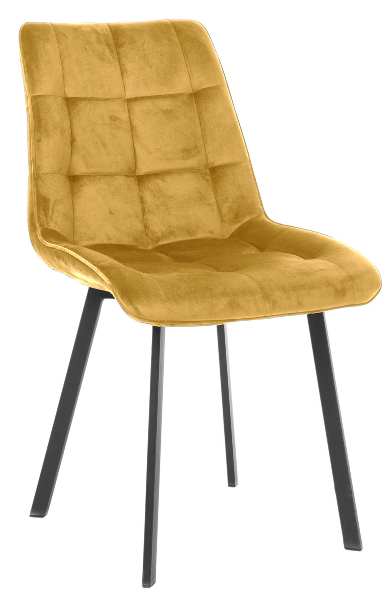 ExitoDesign Krzesło tapicerowane Tuluza velvet musztardowe