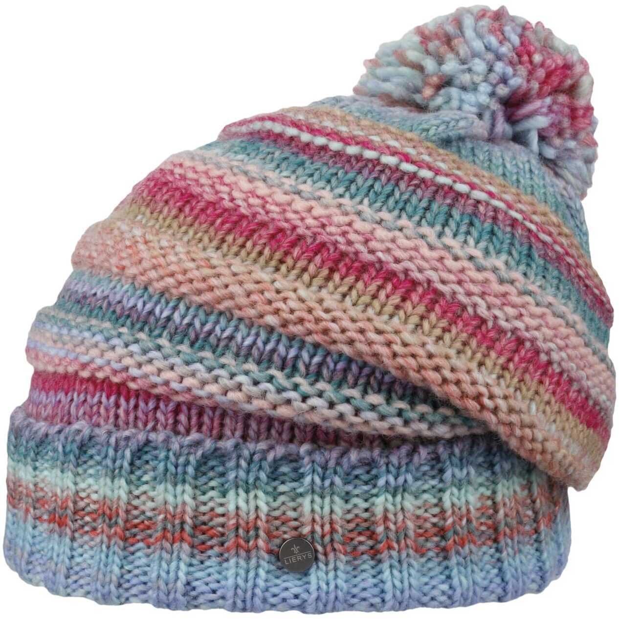 Czapka z Pomponem Fauske by Lierys, różowy-niebieski, One Size