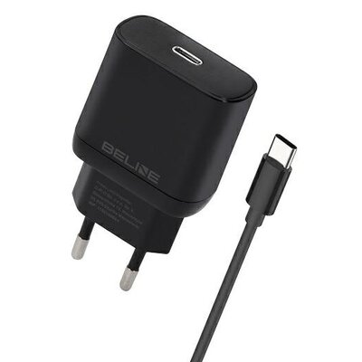 Ładowarka sieciowa 30W GaN USB-C + kabel USB-C, czarna