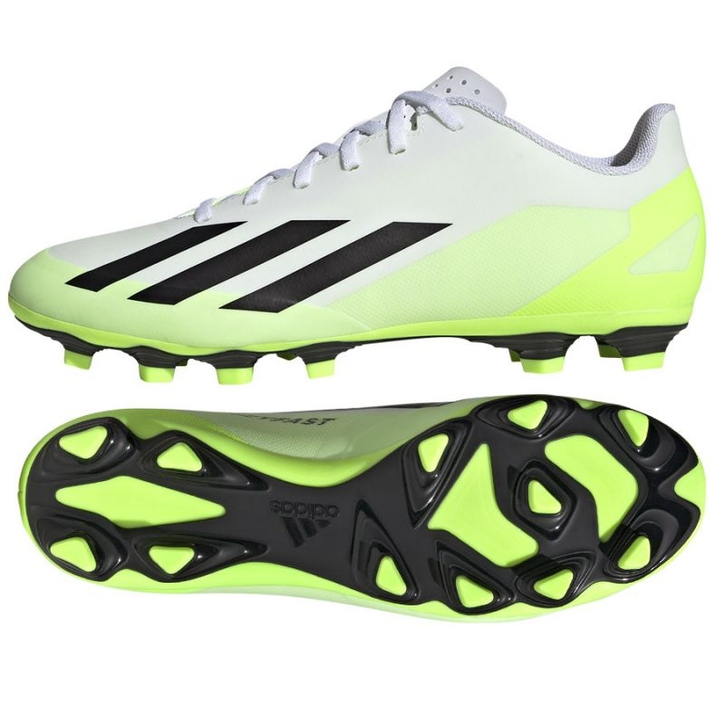 Buty piłkarskie adidas X Crazyfast.4 FxG M HQ4535 biały, zielony, czarny białe
