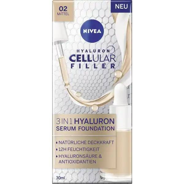 Cellular Filler 3in1 Hyaluron Serum Foundation podkład do twarzy 02 Mittel 30 ml