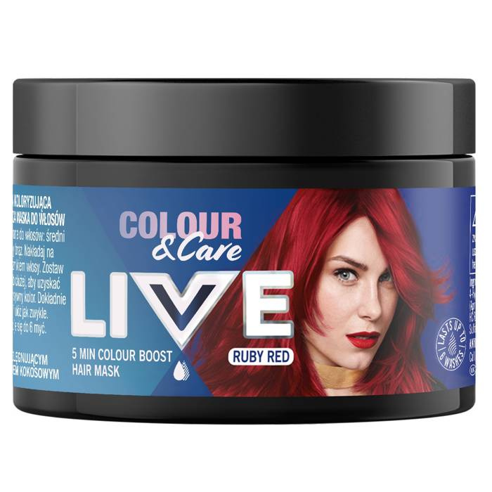 Schwarzkopf Live Colour&Care 5 minutowa koloryzująca i pielęgnująca maska do włosów Ruby Red 150 ml