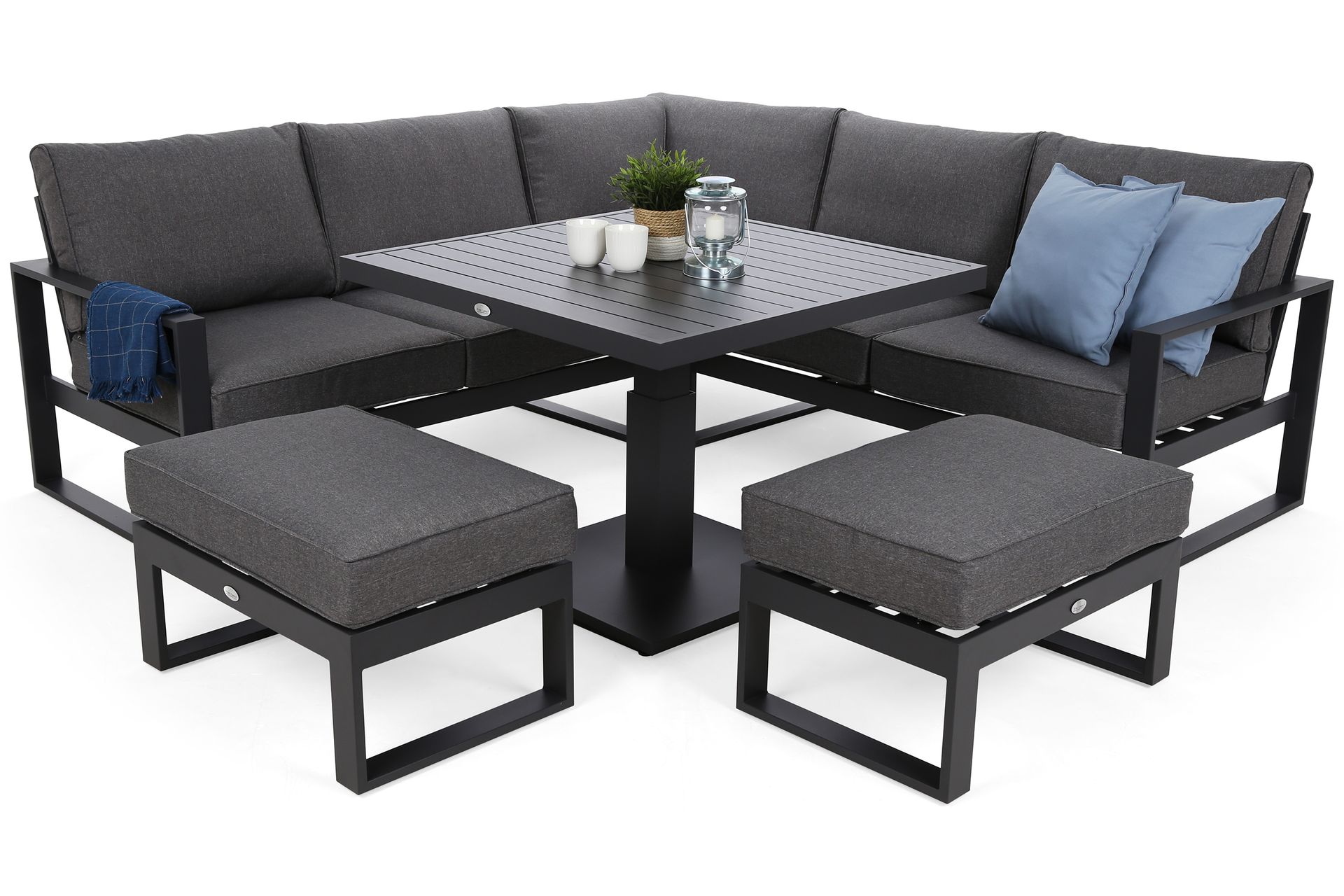 Narożne meble ogrodowe aluminiowe Sorrento Grey / Grey Melange