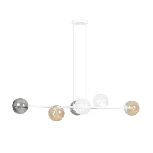 EULUNA Lampa wisząca Glassy 6-pkt. szkło grafit/bursztyn