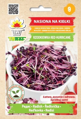 Nasiona kiełki RZODKIEWKA RED HURRICANE 10g