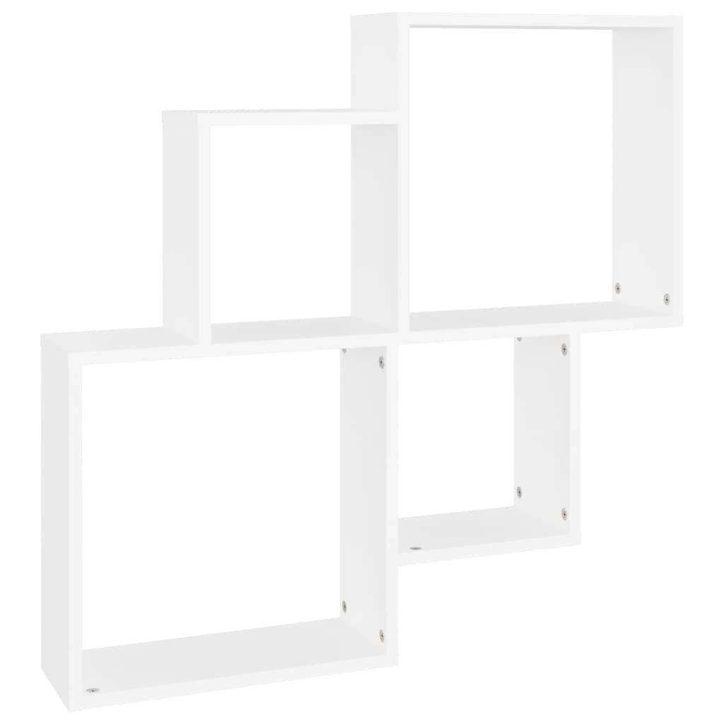 vidaXL vidaXL Półka ścienna, kostki, biała, 80x15x78,5, płyta wiórowa