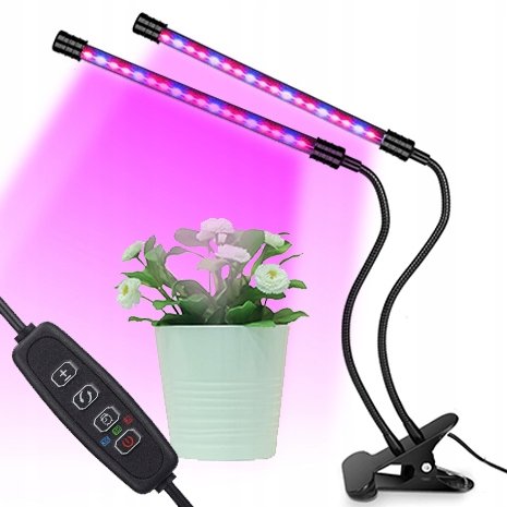 2 X Lampa Do Wzrostu Roślin 40 Led Timer + Pilot 2 Head Grow Light