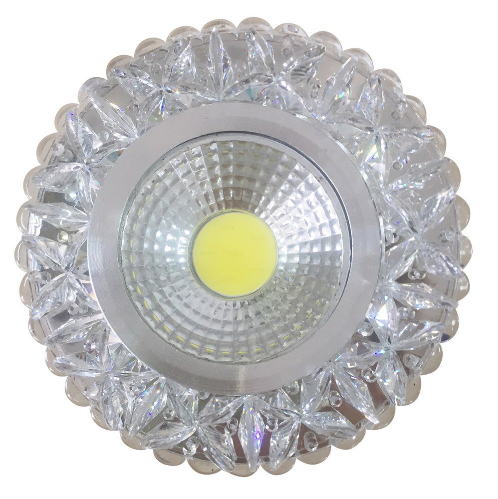 Candellux Oprawa Stropowa Stała Okrągła Sak-03 Al/Tr 5W Led Cob 230V Szkło Akrylowe Bezbar 2240299