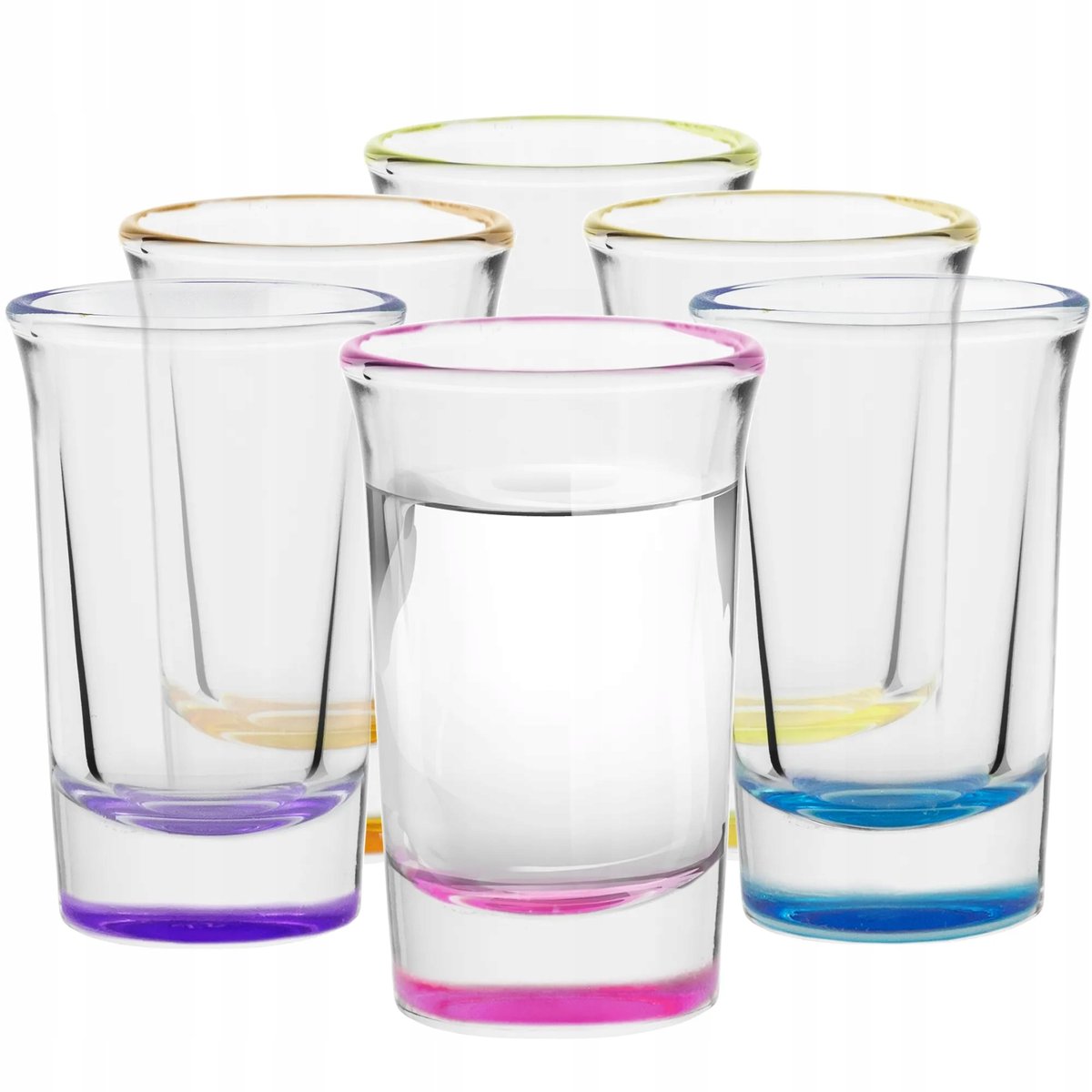 Kieliszki do shotów i wódki z kolorowym dnem Lexi Rainbow Blast 30 ml