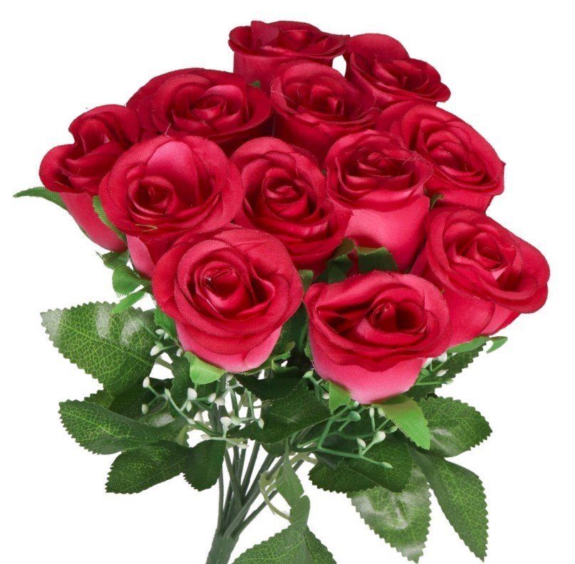 Sztuczne Kwiaty Rośliny Róża Róże Bukiet Gęsty Xxl