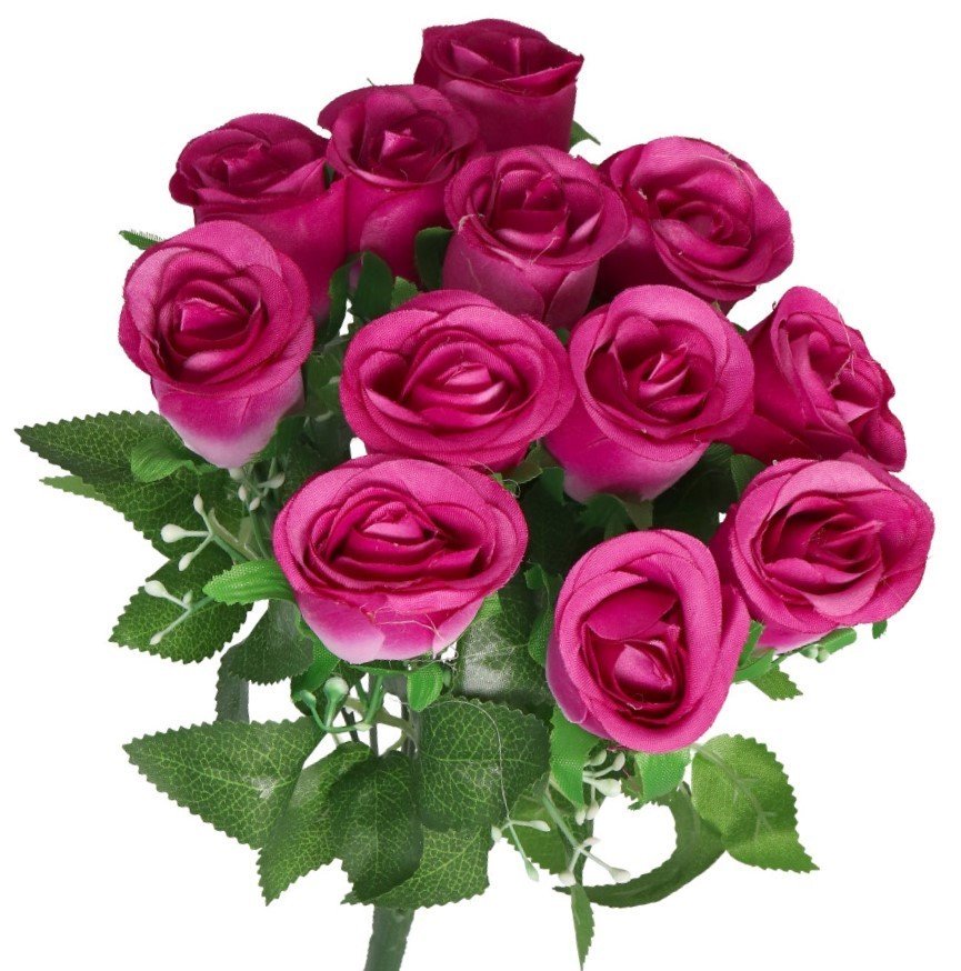 Sztuczne Kwiaty Rośliny Róża Róże Bukiet Gęsty Xxl