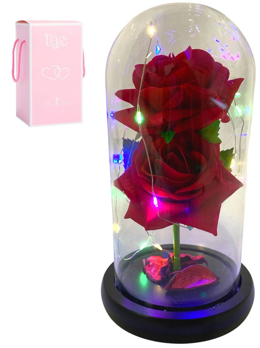 Wieczna róża w szkle LED świecące róże prezent