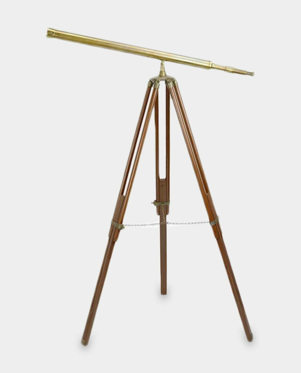 Duża Luneta Mosiężna na Drewnianym Trójnogu