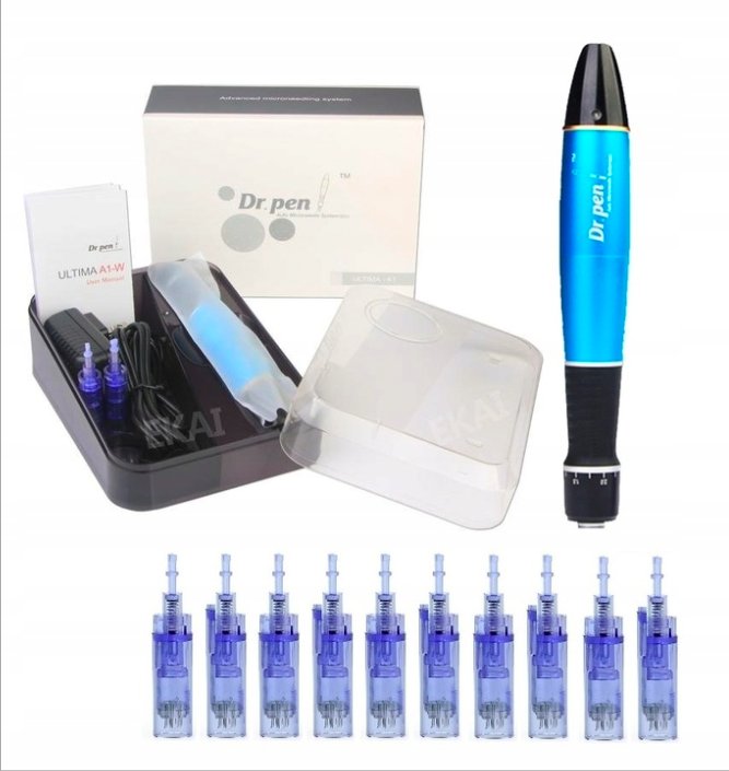 Dermapen A1-W Bezprzewodowy Mezoterapia Mikroigłowa + 10 kartridży