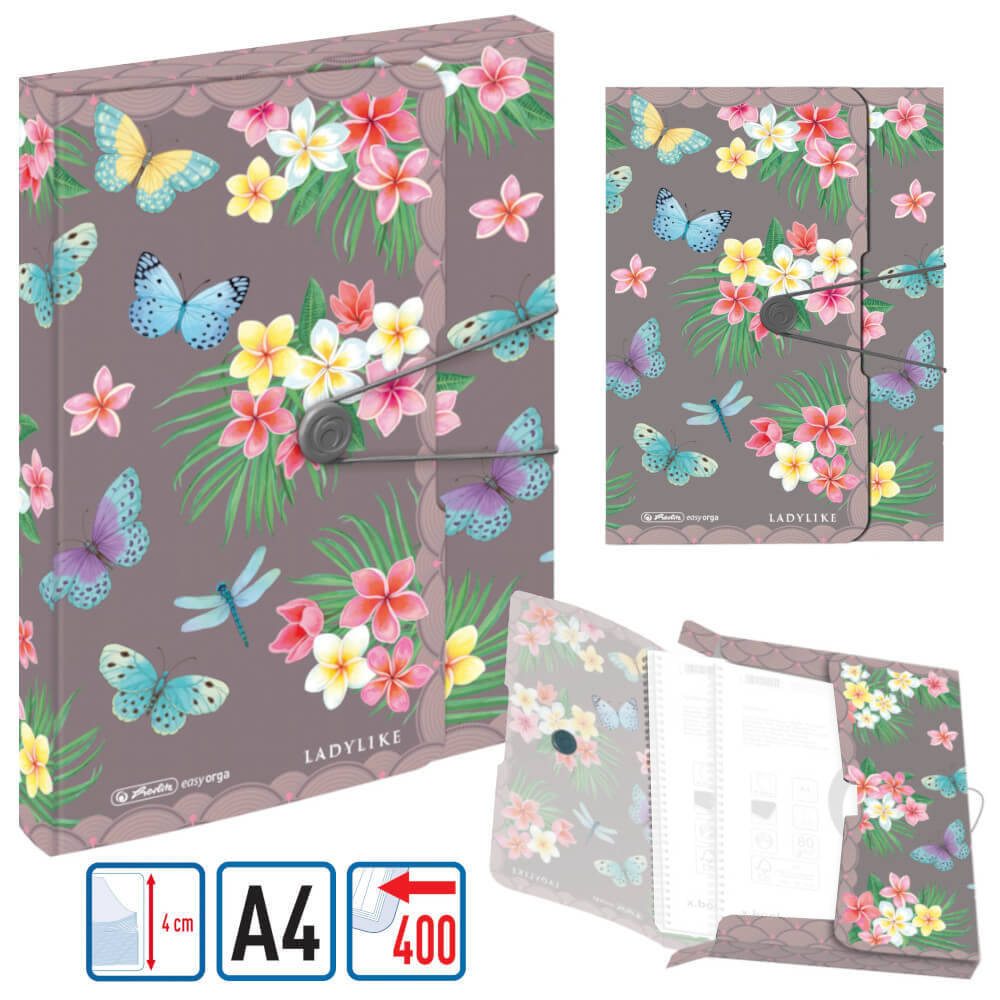 teczka a4 pp z gumką ladylike butterfly