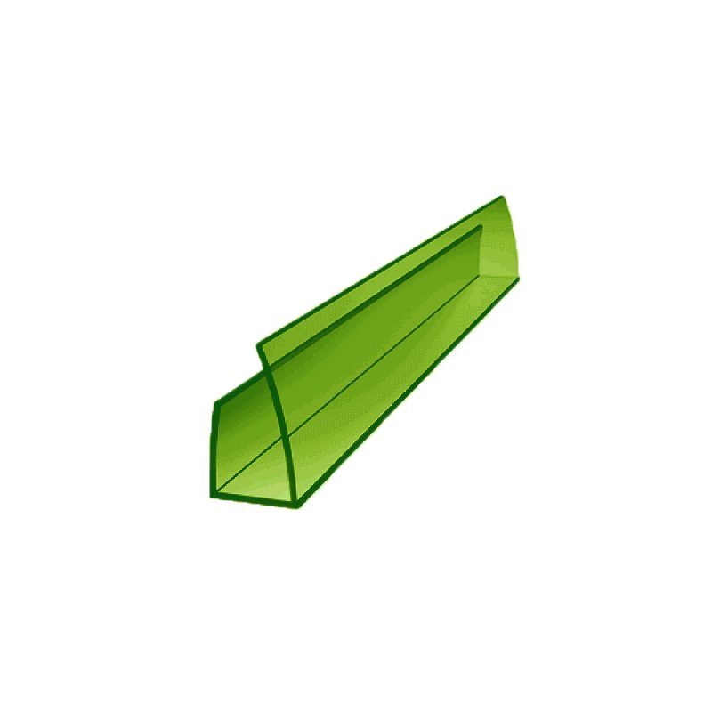 U-profil zamykający 2100mm, zielony 6mm