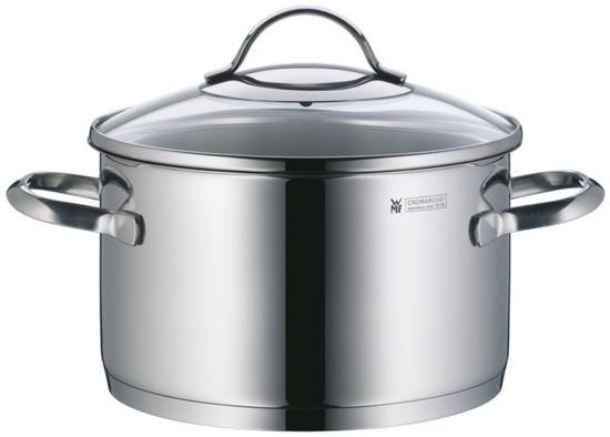 WMF garnek o wysokiej 20 cm ok. 3,3l Provence Plus krawędź do wylewania pokrywa szklana Cromargan polerowana ze stali nierdzewnej do kuchenek indukcyjnych można myć w zmywarce 722206380