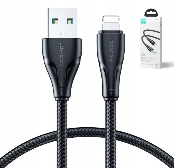 Joyroom kabel USB - Lightning 2.4A Surpass Series 1,2 m czarny (S-UL012A11)