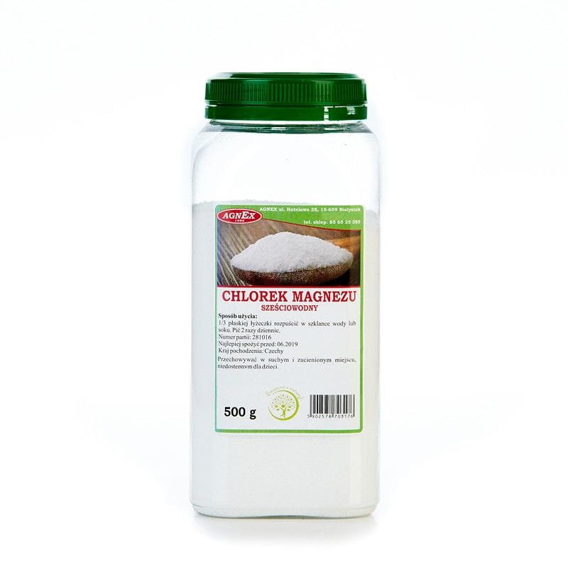 Agnex Chlorek magnezu sześciowodny 500g - słoik CHLOREK MAGNEZU