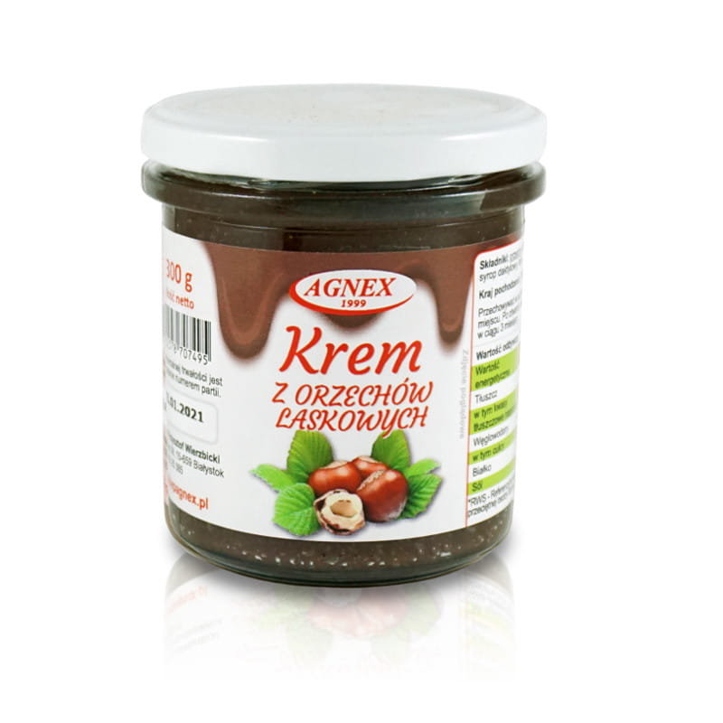 Agnex Krzysztof Wierzbicki Krem z orzechów laskowych 300g KREM ORZECH LASKOWY