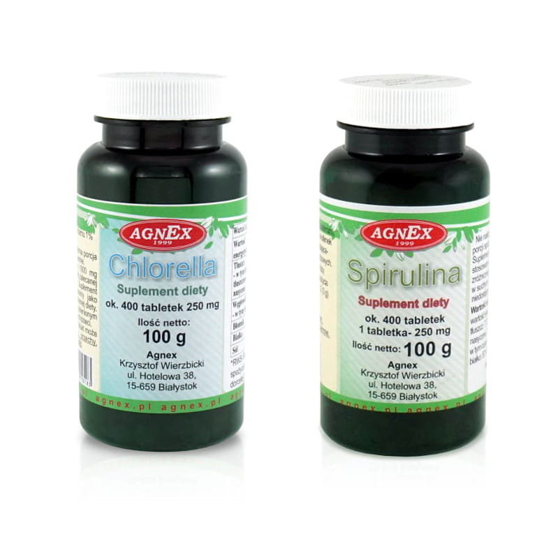 Agnex Krzysztof Wierzbicki CHLORELLA+SPIRULINA (1+1 tabletki ZESTAW) CHLORELLA+SPIRULINA