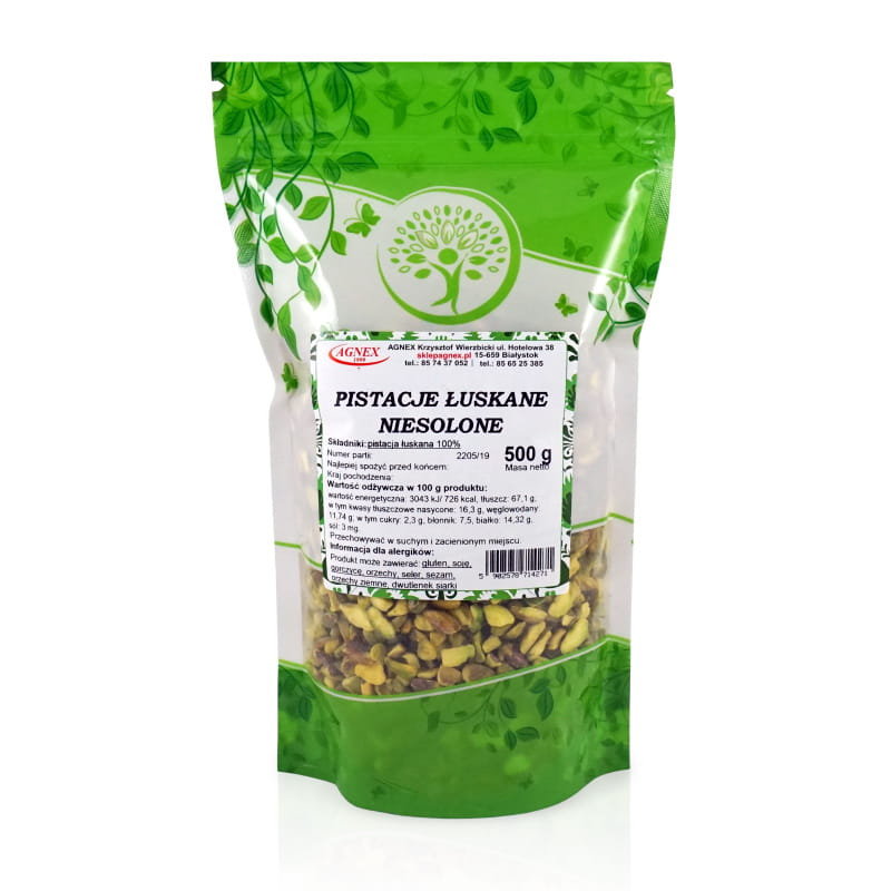 Pistacje łuskane niesolone 500g