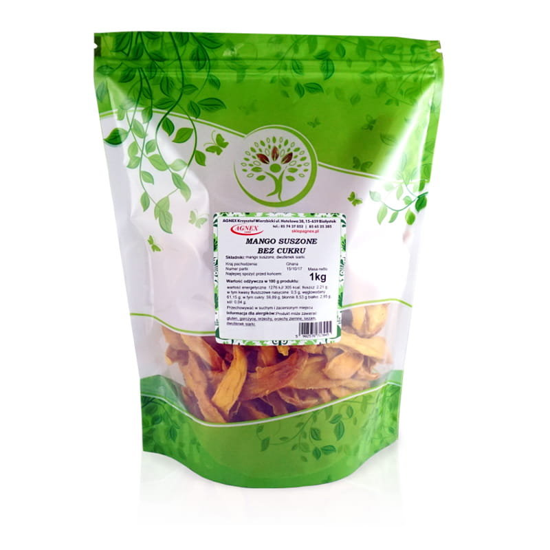 Agnex krzysztof wierzbicki Mango suszone bez cukru 1kg MANGO NATURALNE