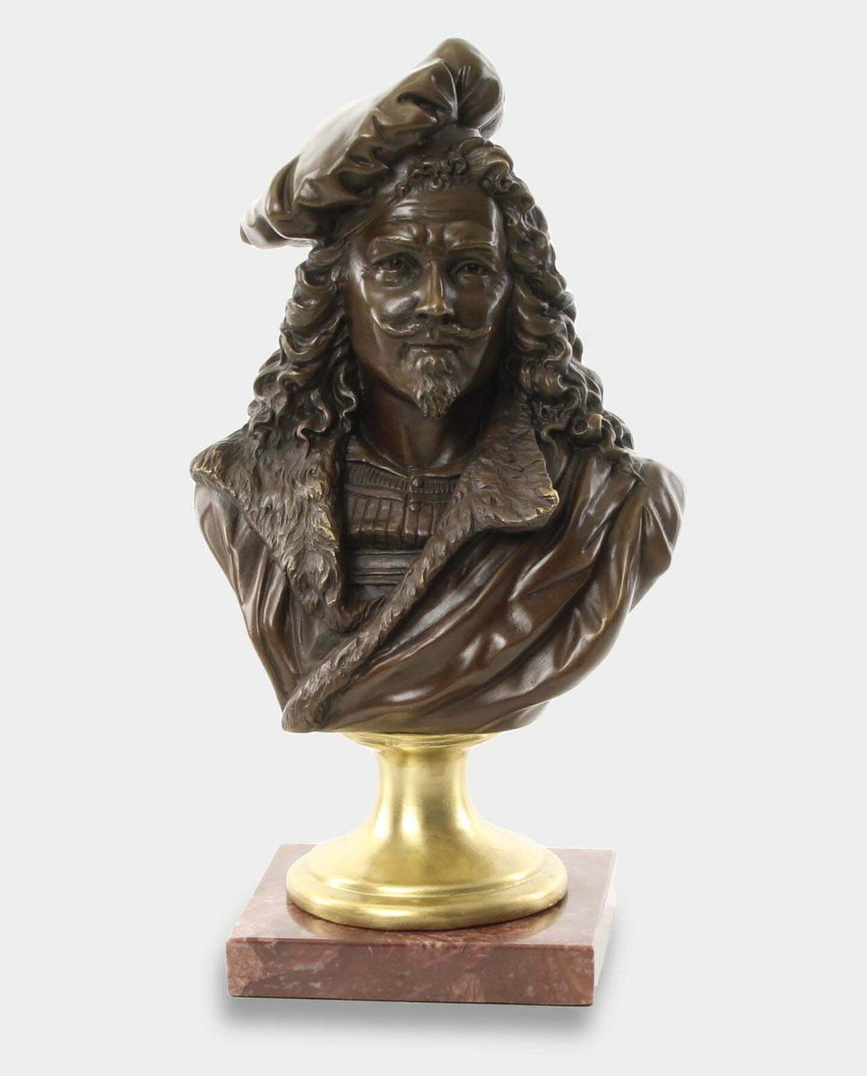 Rembrandt Popiersie Malarza Rzeźba z Brązu