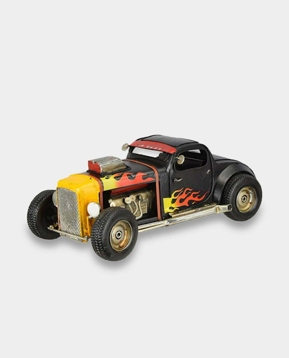 Samochód w stylu Hot Rod z Płomieniami Model Metalowy