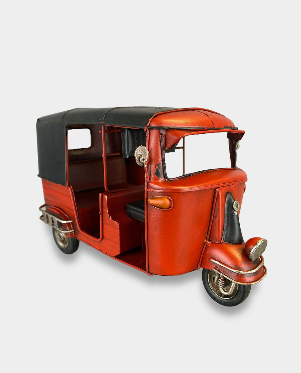 Czerwony Samochód Riksza Tuk Tuk Model Metalowy