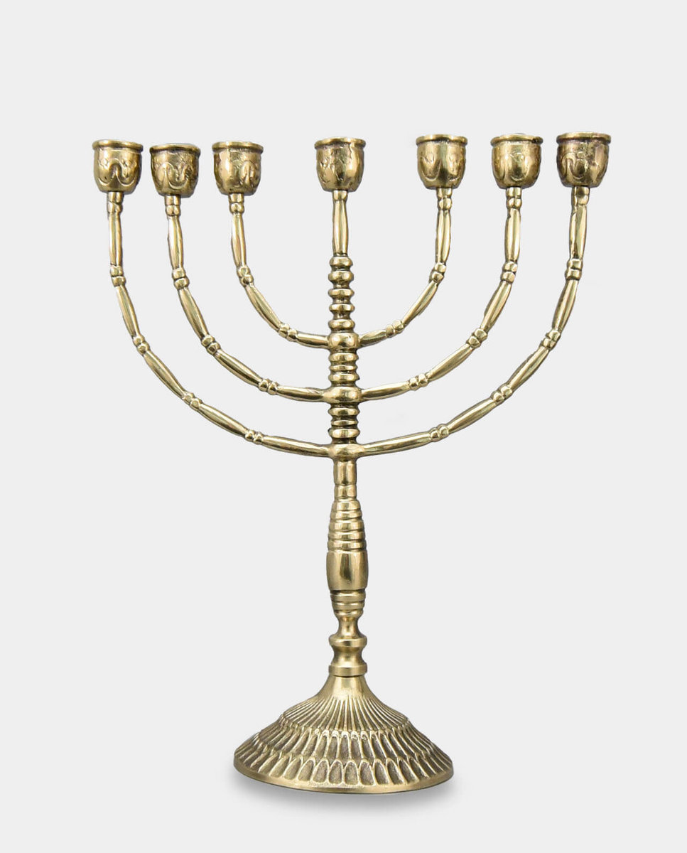 Świecznik Siedmioramienny Menora Judaistyczna Mosiężna