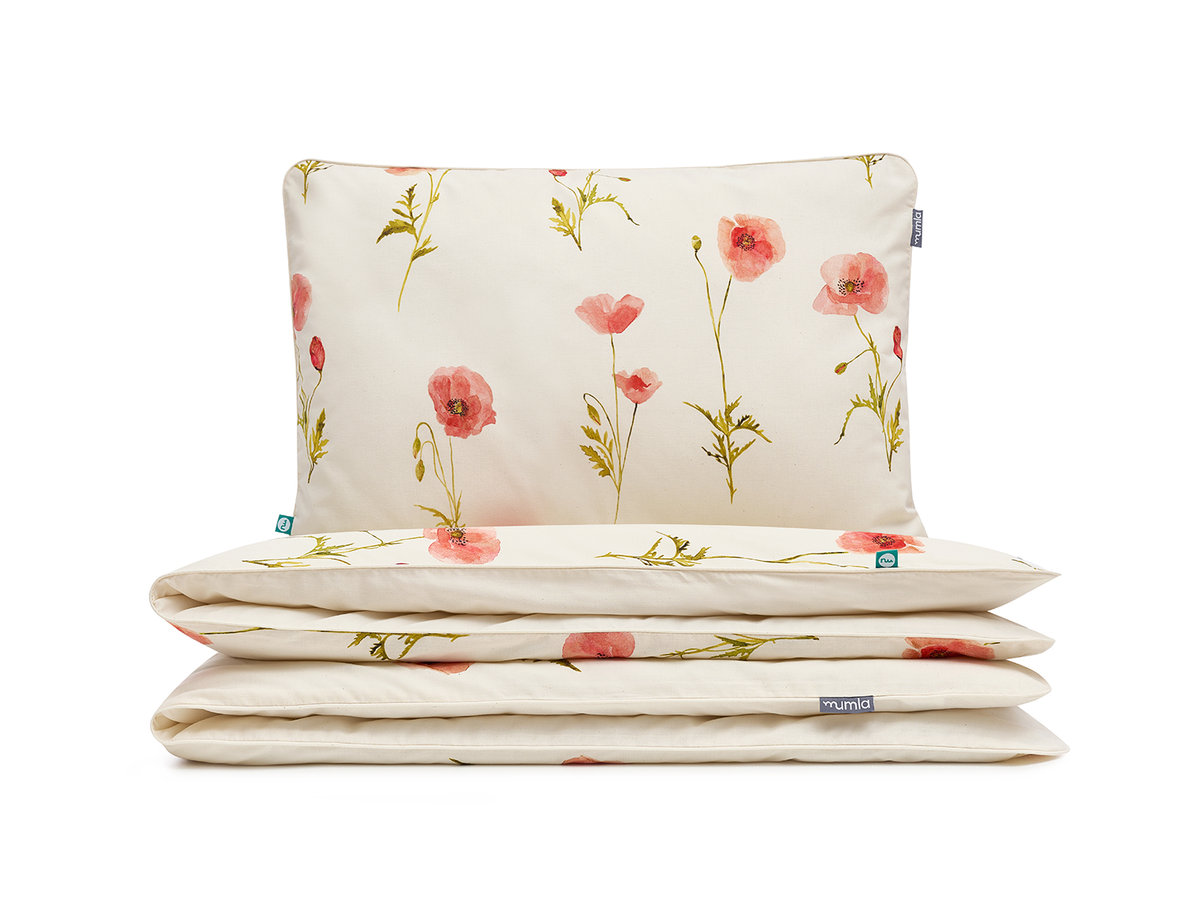 pościel maki 140x200 cm + 1x 60x50 cm - MUMLA