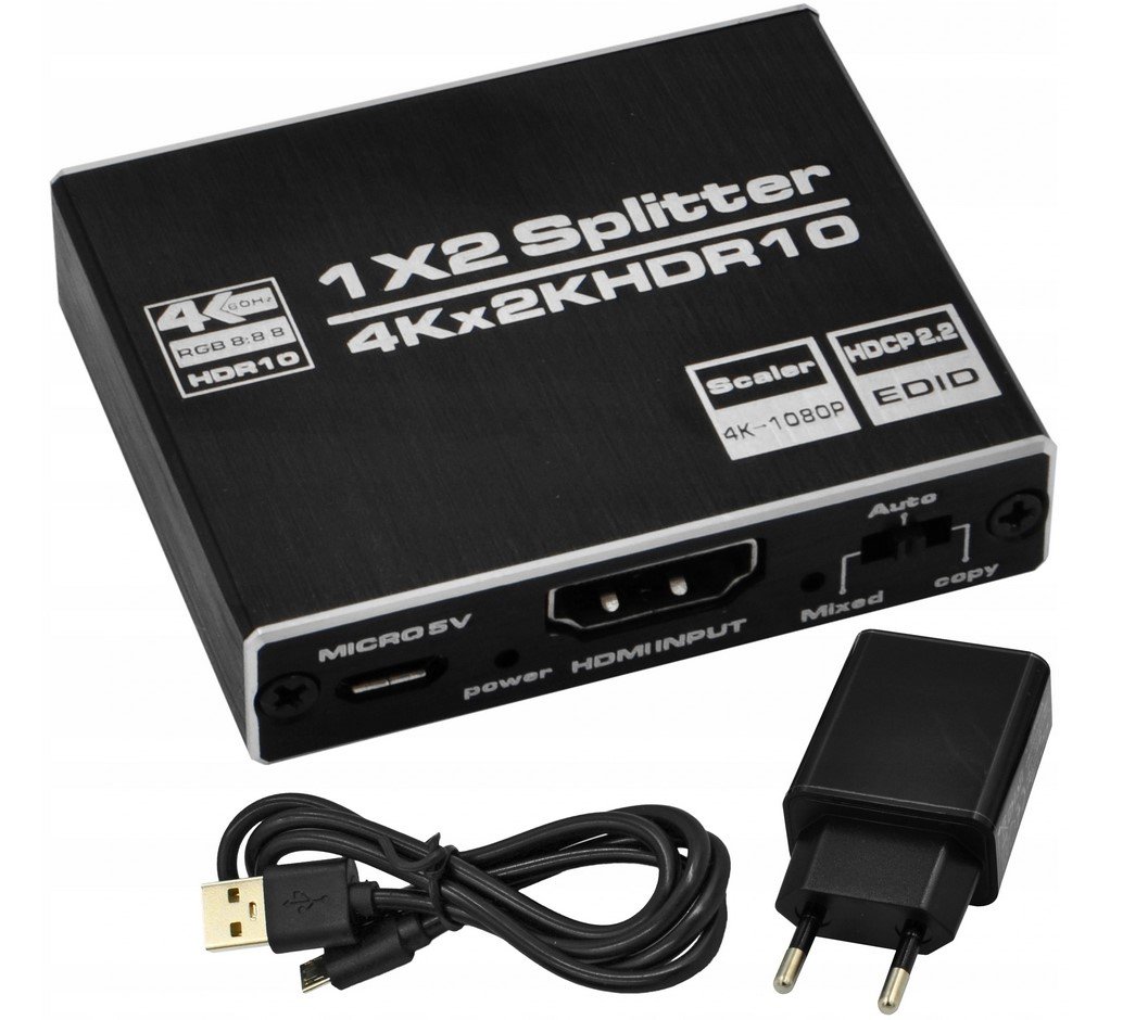 Splitter Hdmi 2.0 1X2 4K Uhd Hdcp 2.2 Rozdzielacz