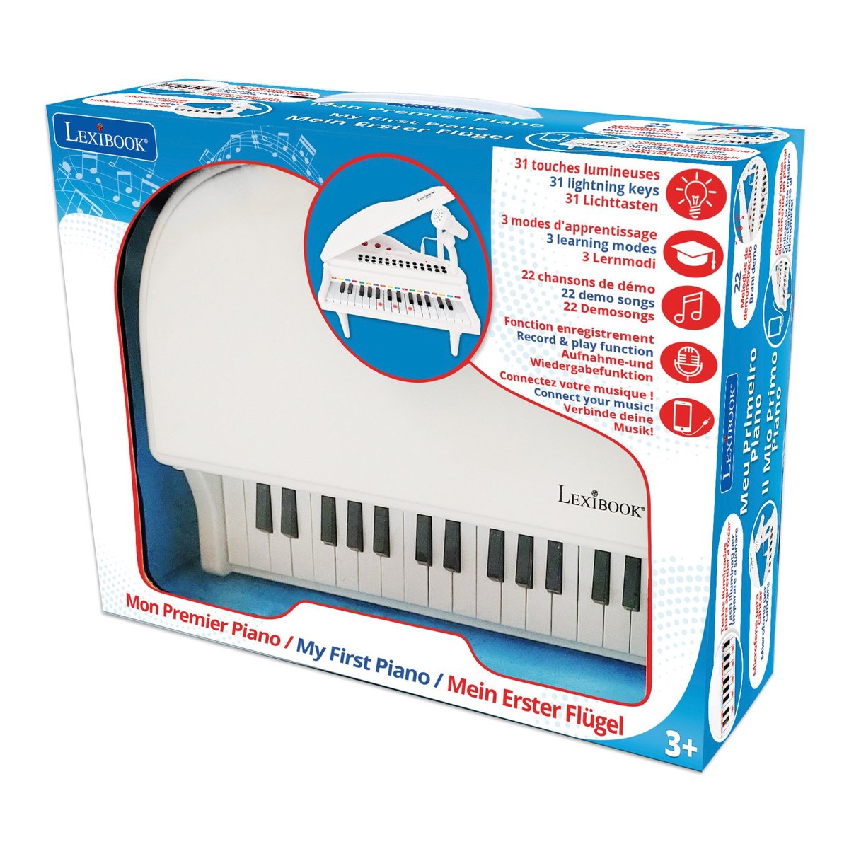 Lexibook, Mini Pianino Elektroniczne Z Mikrofonem K731