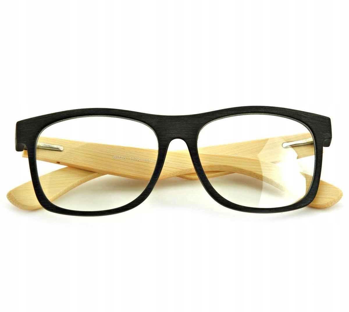 Drewniane okulary nerd z filtrem niebieskim unisex