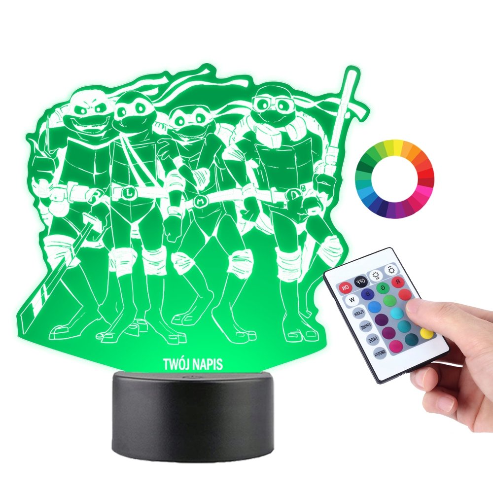 Lampka na Biurko Led Film Nastoletnie Żółwie Ninja