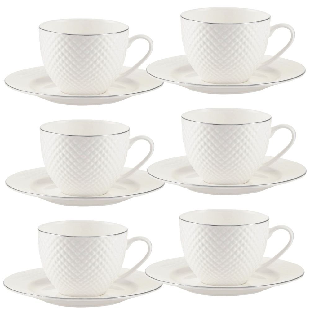 Komplet filiżanek porcelanowych 6 szt BARI PLATIN VILLA ITALIA