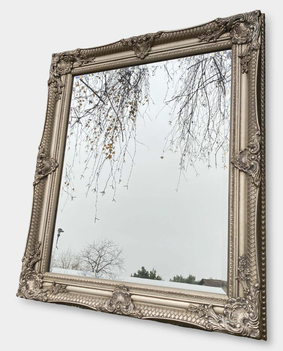 Lustro Prostokątne Elegancka Srebrna Rama