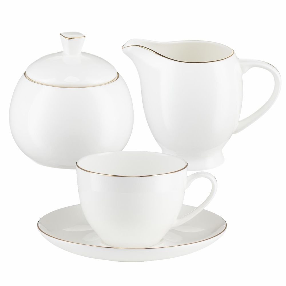 Serwis kawowy porcelanowy na 6 osób BOSTON Gold VILLA ITALIA