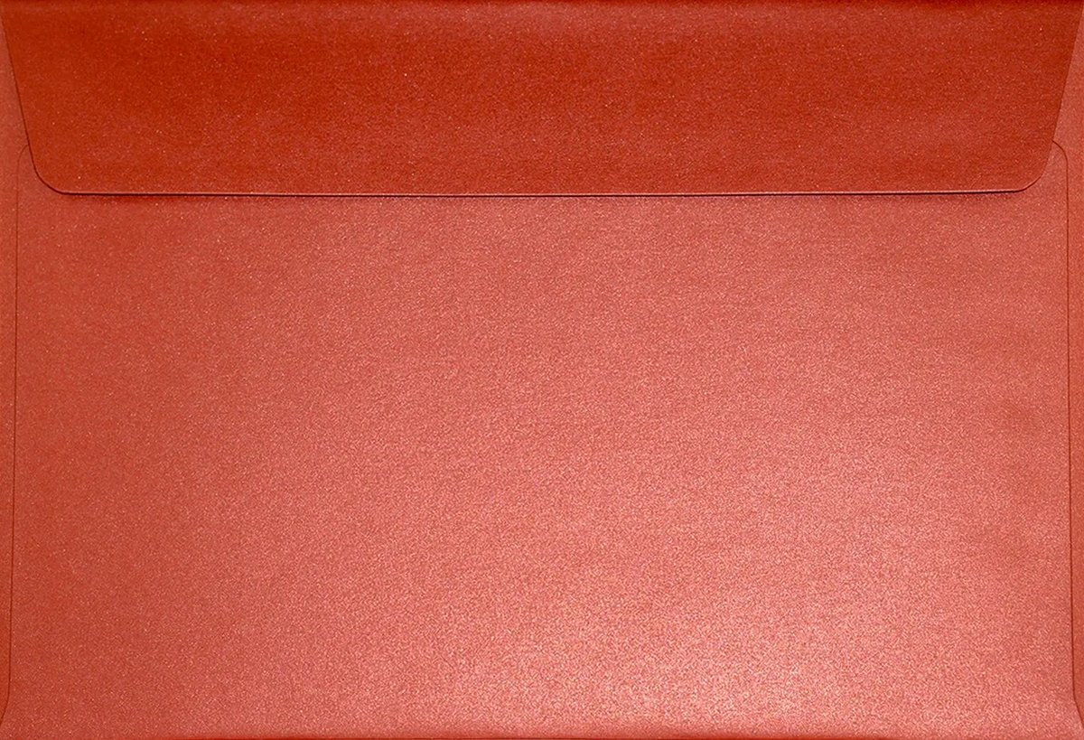 Koperty ozdobne perłowe C5 HK czerwone Sirio Pearl Red Fever 125g 25 szt. - na walentynki kartki świąteczne zaproszenia