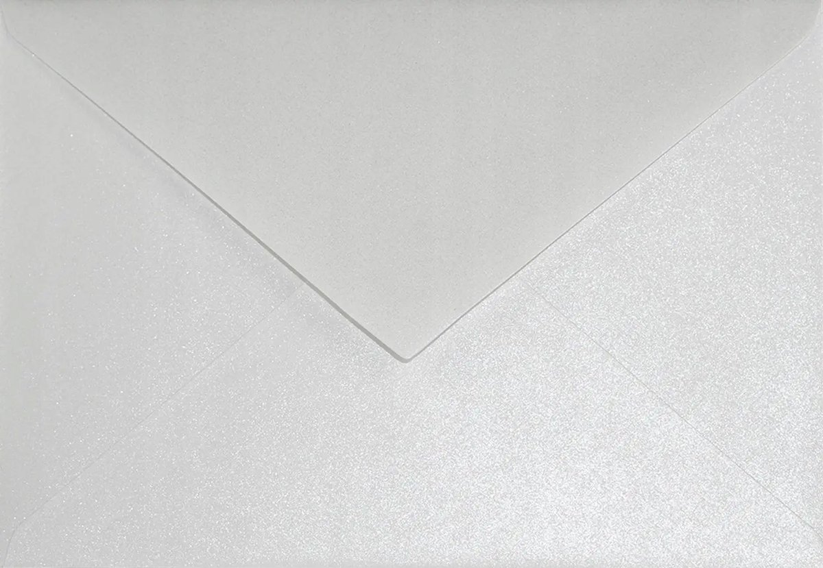 Koperty ozdobne perłowe C6 NK białe Sirio Pearl Ice White 110g 25 szt. - na zaproszenia ślubne chrzest komunię