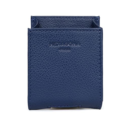 Hexagona Cuir De Vachette Grainé, Paris Damski-Model Comfort-Blu-in Skóra Wołowa Ziarna Papierosy-Portfel Rozmiar, 6,5 x H: 8,5 x G. : 1,5 cm, niebieski, L : 6,5 x h : 8,5 x P : 1,5 cm