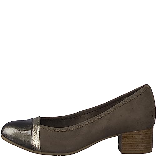 Jana Damskie Softline 8-22366-41 wygodne buty o wszechstronnym zastosowaniu, z lakierowanym noskiem, buty biznesowe, odświętne czółenka, Taupe Comb, 37 EU Weit