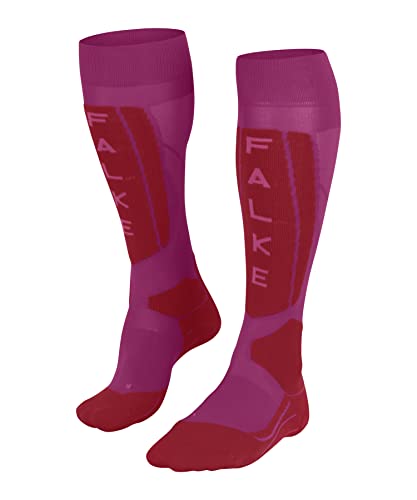 FALKE Kobiety Skarpety narciarskie SK5 Expert W KH Jedwab ciepłe cienkie 1 Para, Fioletowy (Lipstick Pink 8528), 35-36