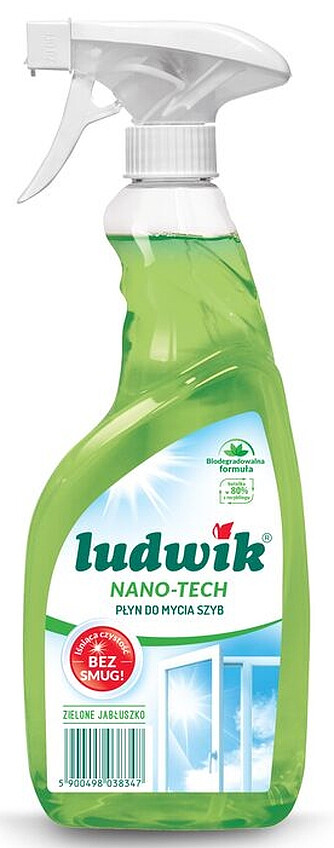 Płyn do mycia szyb i glazury Ludwik Nano-tech Green apple 0,6l Darmowa dostawa od 99 zł!
