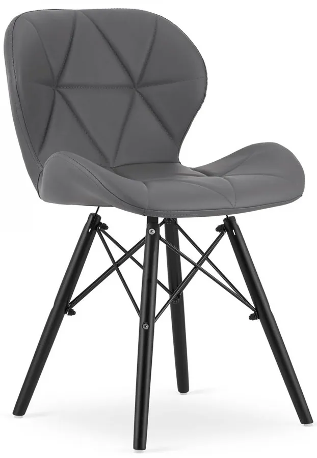 Szare Pikowane Krzesło Skandynawskie S5-R05