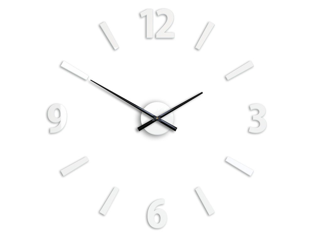 Modern Clock Nowoczesna Clock Klaus Zegar ścienny, akryl, 75 x 75 cm Klaus White
