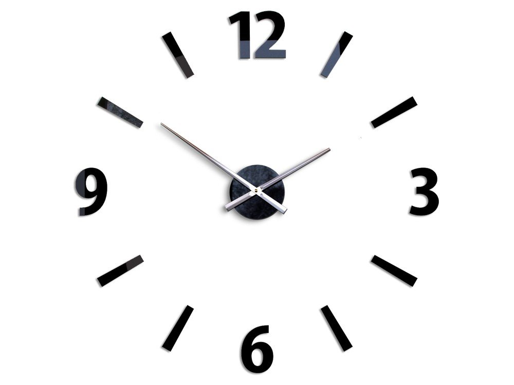 Modern Clock Nowoczesna Clock Klaus Zegar ścienny, akryl, 75 x 75 cm Klaus Black