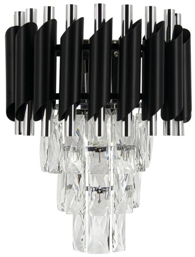 Toledo kinkiet 1xE27 chrom/czarny 6260/1 8C BL